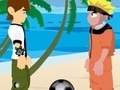 खेल Naruto and Ben 10 play volleyball