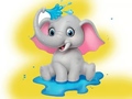 खेल Coloring Book: Elephant Spraying Water