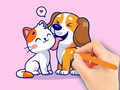 खेल Coloring Book: Dog And Cat