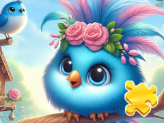 खेल Jigsaw Puzzle: Cute Blue Bird