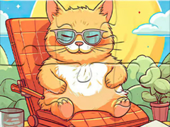 खेल Jigsaw Puzzle: Enjoying Cat