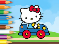 खेल Coloring Book: Hello Kitty Driving Car
