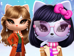खेल Kitty Squad Winter Dress Up