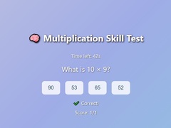 खेल Multiplication Skill Test