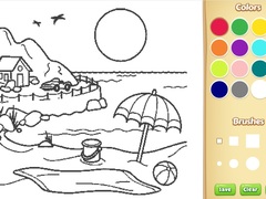 खेल Beach Coloring Book For Kids