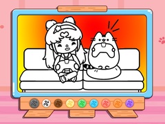 खेल Coloring Book: Toca Life With Pusheen