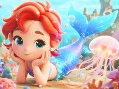 खेल Jigsaw Puzzle: Chibi Mermaid Marshmallow Jellyfish