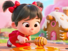 खेल Jigsaw Puzzle: Honey Girl Candy House