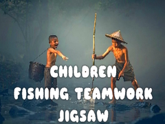 खेल Children Fishing Teamwork Jigsaw