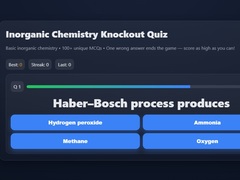 खेल Basic Inorganic Chemistry Quiz