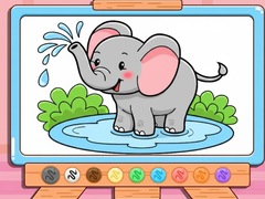 खेल Coloring Book: Cute Baby Elephant