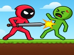 खेल Red Stickman vs Monster School