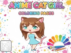 खेल Anime Cat Girl Coloring Pages