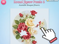 खेल Round jigsaw Puzzle 2 - Assemble Bouquet flowers