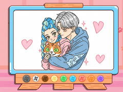 खेल Coloring Book: Kpop Valentine's Day