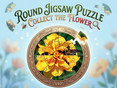 खेल Round jigsaw Puzzle - Collect the Flower