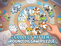 खेल Round jigsaw Puzzle - Collect Kitten