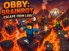 खेल Obby: Brainrot escape from Lava